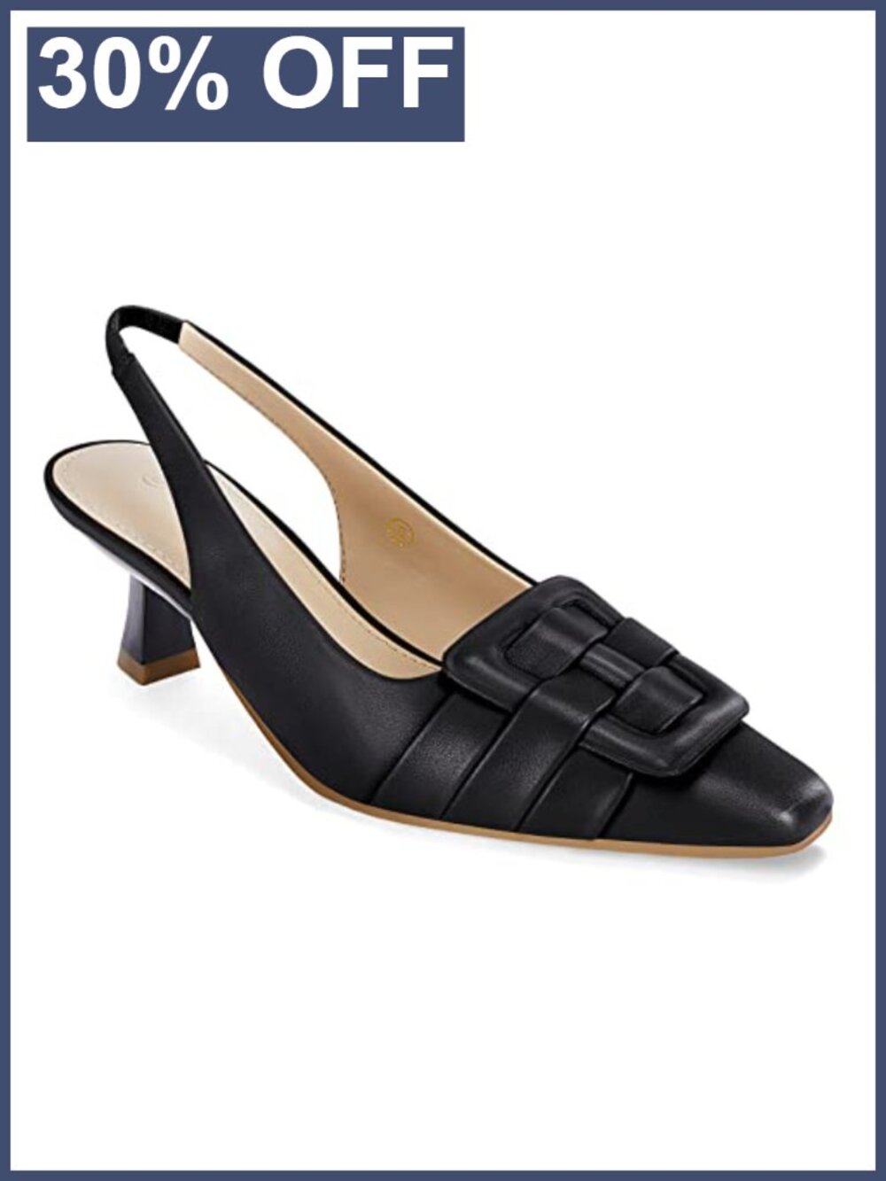 Womens Slingback Kitten Heels Low Dress Shoes Pointed Toe Comfortable Party